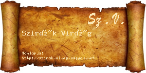 Szirák Virág névjegykártya